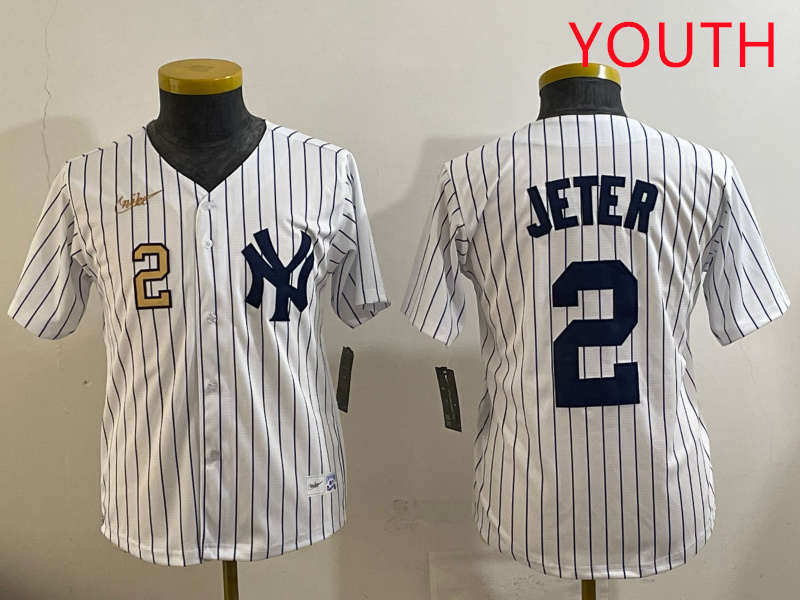 Youth New York Yankees 2 Jeter White 2025 Nike MLB jersey style 3